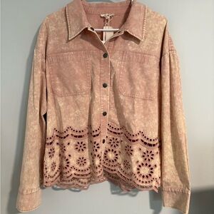 NWT Pink Embroidered Women's Top